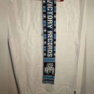 NOS Vintage Y2K Victory Records Blue and Black Scarf W/Bulldog